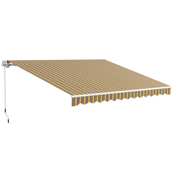 Tenda da Sole per Esterno Avvolgibile a Bracci 350x250 cm con Apertura a Manovella Giallo acquista