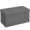 Panca Contenitore Pieghevole 84L 76x38x38 cm in Tessuto Grigio Scuro