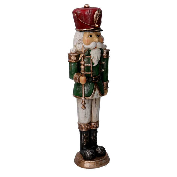 Soldatino Schiaccianoci in resina verde con led cm 14,5x11xh47 acquista