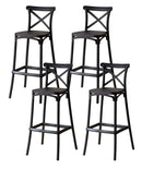 Set 4 Sgabelli 40x36x91 cm in Polipropilene Pompei Nero