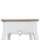 Set 2 Tavolini Cuore in Legno di paulownia Bianco