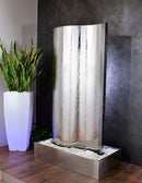 Cascata a Parete Verticale 120x200x60 cm in Acciaio Platino