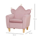 Poltrona per Bambini 50,2x41,9x57,8 cm con Schienale a Corona in Tessuto Effetto Velluto Rosa  
