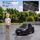 Macchina Elettrica per Bambini 12 V Audi A5L 101x55x43 cm con Telecomando Batteria al Litio e 2 Motori in PP Nero      