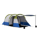 Tenda da Campeggio Impermeabile 420x200x150 cm con 2 Aree e 3 Ingressi in Poliestere e Fibra di Vetro Verde  