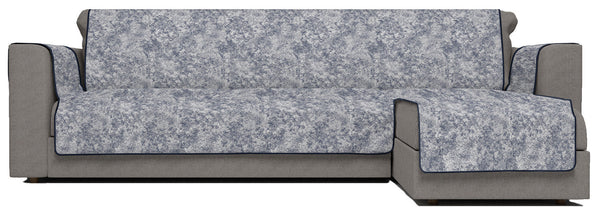 sconto Copridivano con Penisola Destra in Poliestere e Cotone Blu Scuro Varie Misure