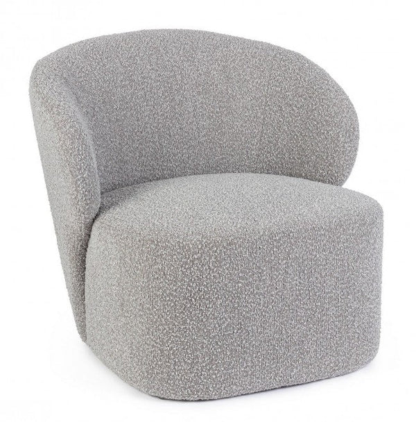 sconto Poltrona Soggiorno 79,5x75,5x72 cm Babila in Bouclè Grigio