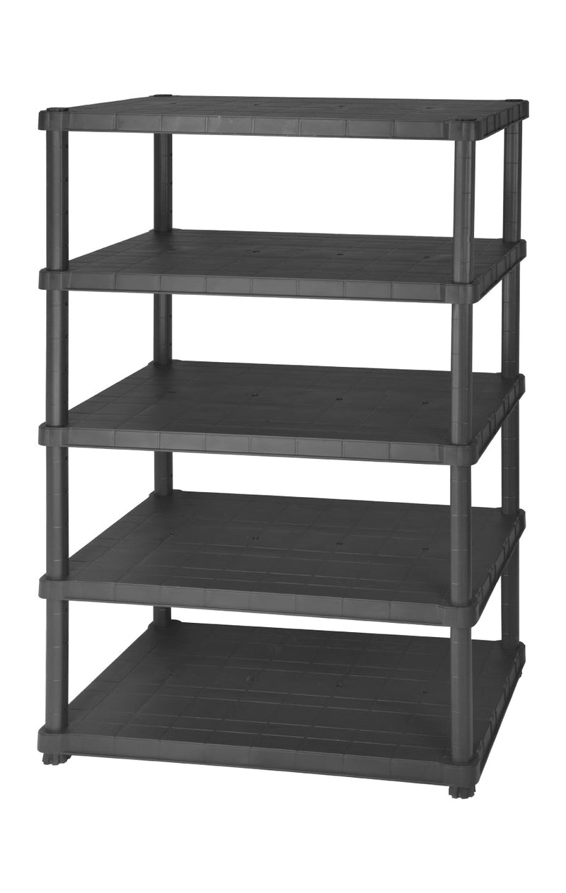 Scaffale 5 Ripiani 60x90x188 cm in Resina Nero