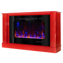 Camino Elettrico da Pavimento 72,5x121,5x30 cm Effetto Fiamma 1500W Bernard mini rosso & Adeli Rosso