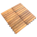 Set 39 Mattonelle da Giardino 30x30x2,5 cm ad Incastro Autobloccante Effetto Legno  