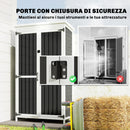 Armadio da Giardino 94x43x166 cm con Ripiani Rimovibili e Porta Bloccabile in Legno e Acciaio Bianco e Nero      