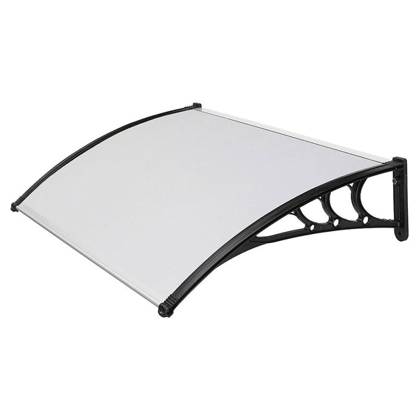 sconto Pensilina Tettoia Nera in Policarbonato Compatto Satinato Opalino 150x100 cm Seconda Scelta