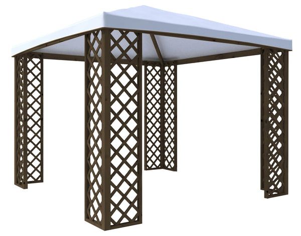 Gazebo da Giardino in Legno 3x3m con Copertura in PVC Taini Fox Pocket Noce online