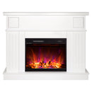 Camino Elettrico da Pavimento 95x120x30 cm Effetto Fiamma 1500W Olimpia & Lorance color Bianco