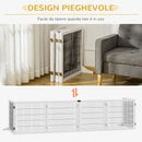 Cancelletto di Sicurezza per Cani di Piccola/Media Taglia 432x36x70 cm 6 Pannelli Pieghevoli in Legno e Acciaio Bianco