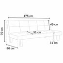 Divano Letto 175x80x70 cm in Microfibra Marrone