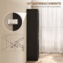Dispensa Cucina Stile Country 76x39,5x183,5 cm con 2 Armadietti 6 Ripiani e Cassetto in Truciolato e MDF Nero      