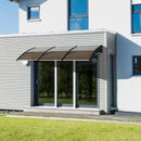 Pensilina Tettoia 300x100x26 cm in Policarbonato e Alluminio Marrone
