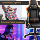 Sedia da Gaming Ergonomica 72x54x126-136 cm in PVC  Nera e Arancione
