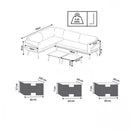 Salotto Angolare Suez con Cuscini in Alluminio Grigio