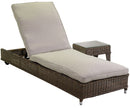 Lettino da Giardino in Polyrattan con Cuscini Baltimora Grigio