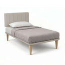 Letto 1 Piazza e Mezza con Rete Rivestita Similpelle Tortora Tessis Testata Vertical Varie Misure