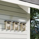 Set di 3 Casette per Pipistrelli Bat Box 18x6x22,5 cm in Legno di Abete    