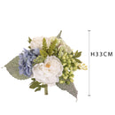 Set 2 Bouquet Artificiale di Rosa e Ortensie Altezza 33 cm 