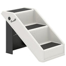 Scaletta Pieghevole per Cani e Gatti 3 Gradini Antiscivolo  53x30,5x36,5 cm in PP Crema      