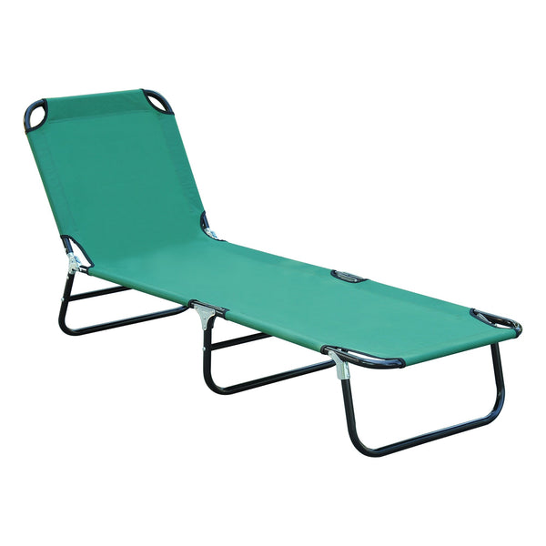 sconto Lettino Prendisole Pieghevole 190x56x28 cm in Acciaio e Tessuto Oxford Verde