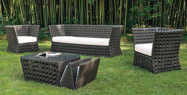 Set da Giardino Divano 2 Poltrone e Tavolino in Wicker Ranieri Paros prezzo