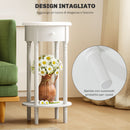 Set 2 Comodini con Cassetto Rotondi Ø35,5 x 71 cm in Legno Bianco 