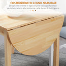 Tavolo Allungabile a Ribalta 140x70x75 cm per 4-6 Persone in Legno di Pino   