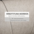 Poltrona Reclinabile Manuale con Poggiapiedi 78x96x102 cm in Microfibra Grigio