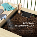 Fioriera Rialzata 207x59x78 cm con Tavolino Laterale e Ripiano Inferiore in Legno di Abete   