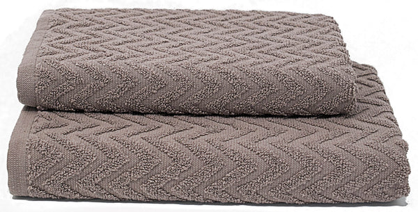 Set Spugna Asciugamani Ospite + Salvietta Sally ZigZag Tortora online