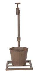 Vasetto Industry Singolo 19x15x48 cm in Ferro Marrone