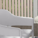 Set 4 Sedie da Giardino  Impilabili con Braccioli e Schienale Alto 56x54,5x77,5 cm in Plastica Grigio