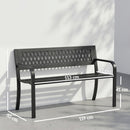 Panchina da Esterno 2 Posti 119x50x75 cm Telaio in Acciaio e Schienale in Plastica Nero      