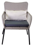 Set da Giardino Divano 2 Poltrone e Tavolino in Polyrattan Laredo Melange Grigio