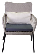 Set da Giardino Divano 2 Poltrone e Tavolino in Polyrattan Laredo Melange Grigio