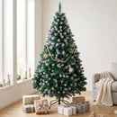 Albero di Natale Artificiale Ø100x180 cm con 700 Rami Ignifughi e Base Pieghevole in Acciaio Verde      