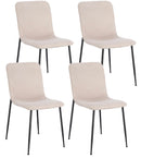 Set 4 Sedie 44x56x81 cm Rinas in Tessuto Beige