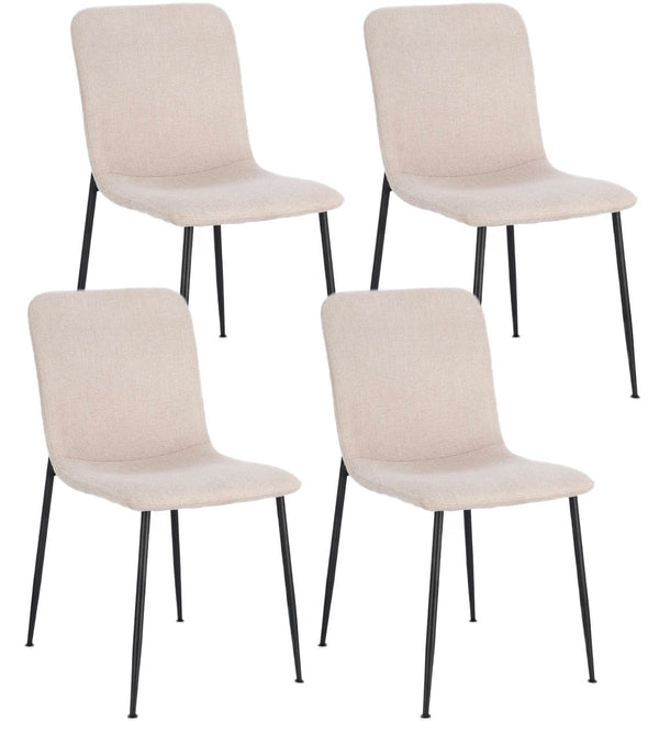 Set 4 Sedie 44x56x81 cm Rinas in Tessuto Beige sconto