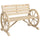 Panchina da Giardino 2 Posti 105,5x56x79 cm con Braccioli a Ruota di Carro in Legno a Doghe