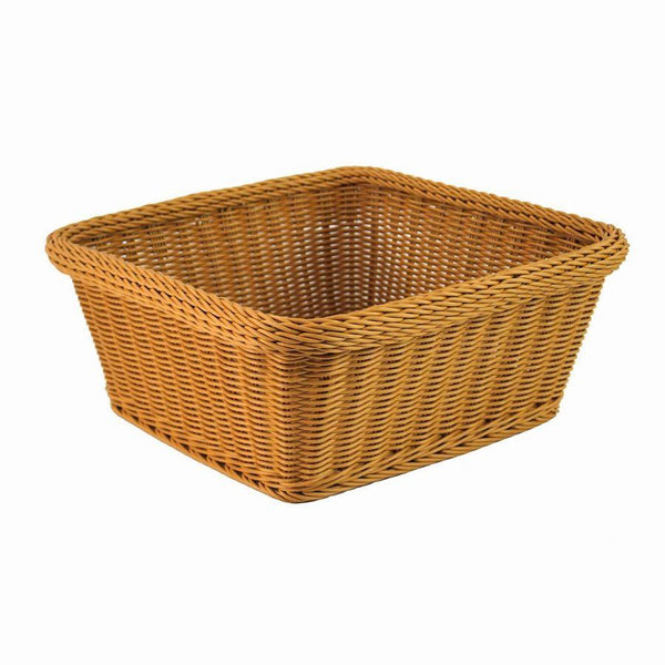 sconto Cesta Espositore Francesina 38,5x38,5xh17 cm in Polyrattan Marrone