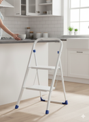 Scaletto Sgabello Richiudibile in Acciaio 2 Gradini Tosini Bianco