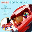 Macchina Cavalcabile per Bambini 18-36 Mesi 49x24x42 cm a Spinta Manuale a Forma di Camion dei Pompieri in PP e Metallo Rosso      