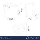 Ombrellone Decentrato da Giardino Ø2,5m Braccio in Legno Ecrù