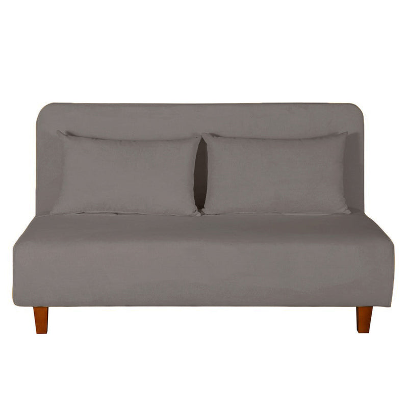 Divano Letto Posti 146x91x82 cm in Tessuto Tortora Scuro